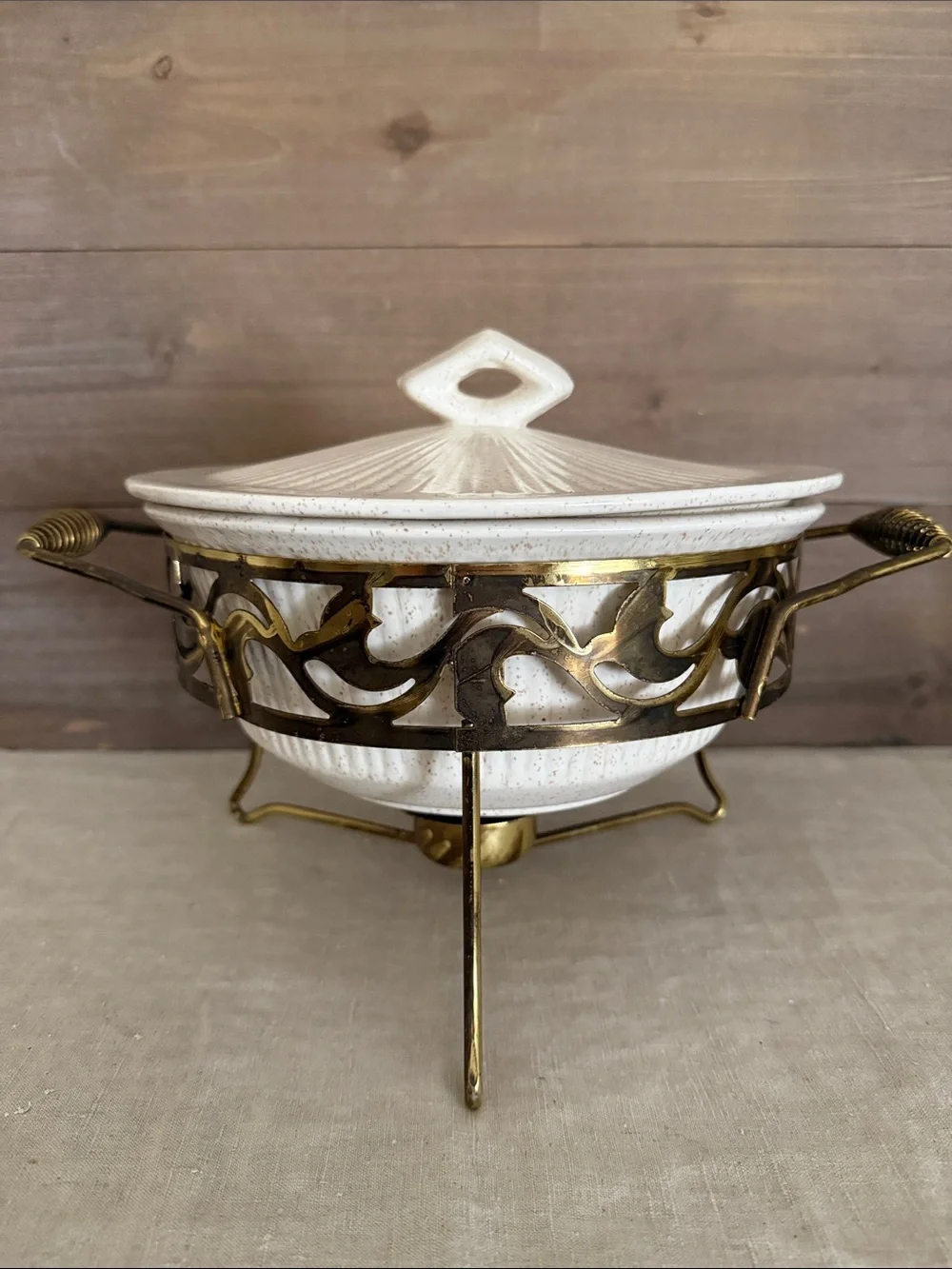Vintage California Originals Chafing Dish 128 MCM Brass Stand